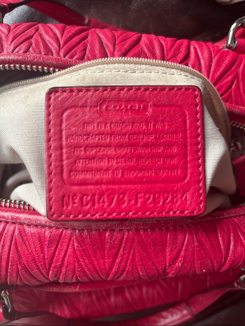 Coach Madison Gathered Leather Satchel F29234 Pink Leather Handbag Purse - Picture 3 of 16